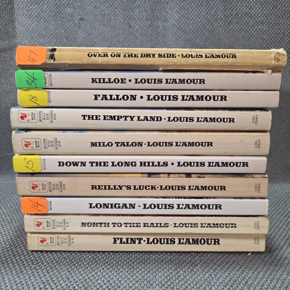 Lot of 10 Louis L'Amour Western Paperbacks Bantam Classic Frontier Fiction Lot